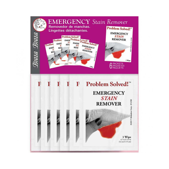 Braza Emergency Stain Remover towelettes fabric stain wipes – packaging