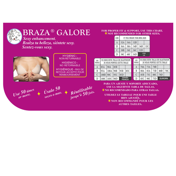 Braza Galore strapless backless reusable adhesive push up bra – view 5