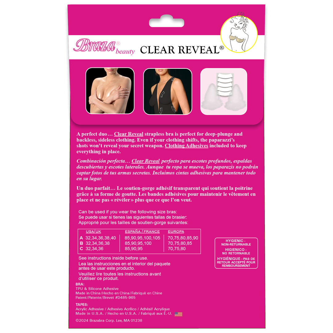 Braza Clear Reveal clear strapless silicone adhesive bra
