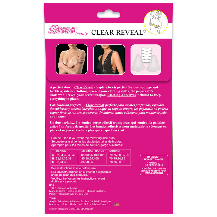 Braza Clear Reveal clear strapless silicone adhesive bra