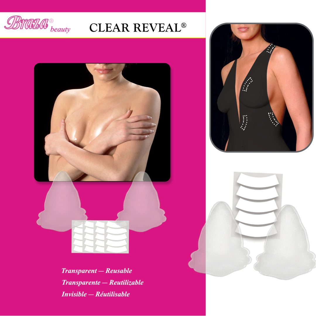 Braza Clear Reveal clear strapless silicone adhesive bra – product view
