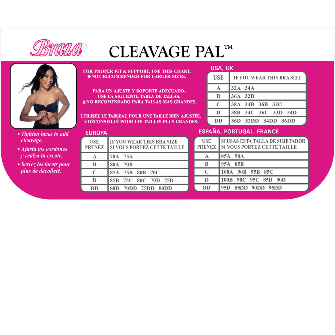 Braza Cleavage Pal lace up adhesive push up bra silicone – view 10