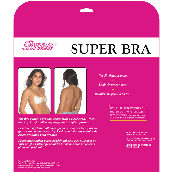 Braza Super Bra strapless backless adhesive bra with optional strap – view 6