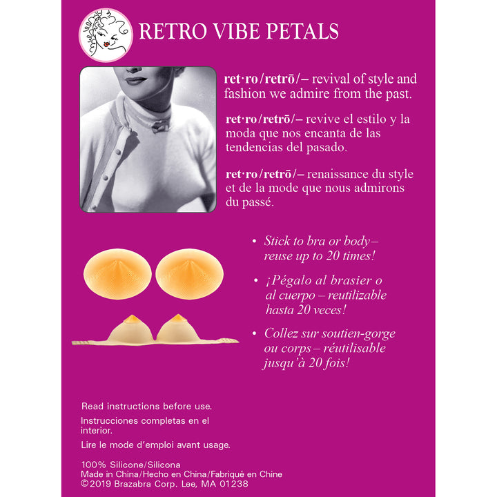 Braza Retro Vibe Petals reusable silicone nipple covers beige – view 4