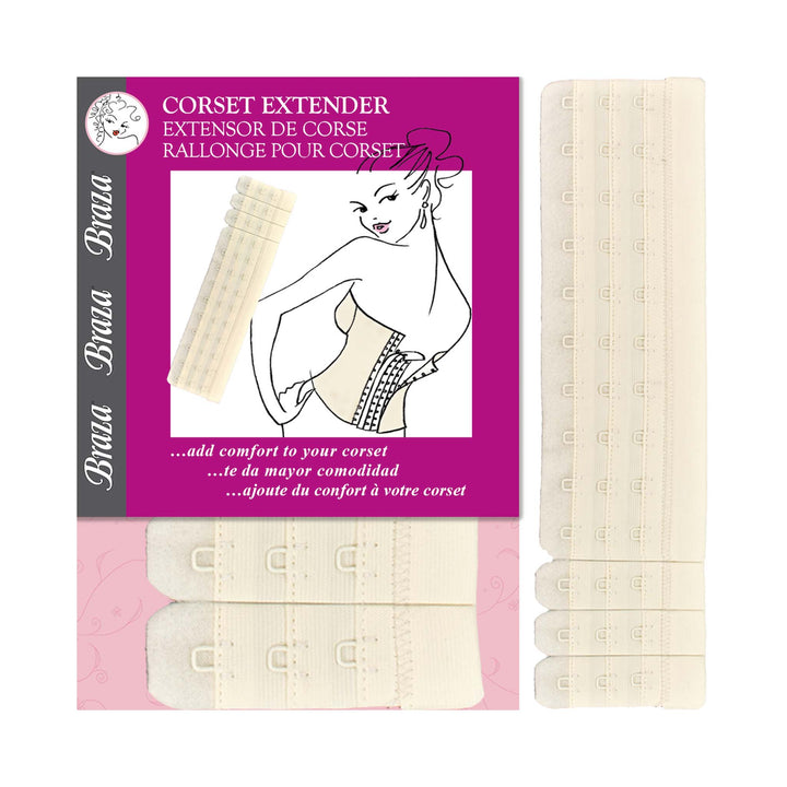 Braza Corset Extender Ivory hook extender for 10-13 hook corsets – product view