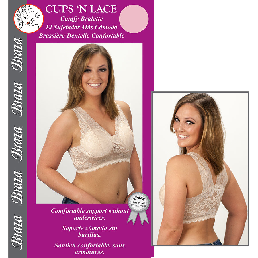 Braza Cups N Lace soft lace bralette wireless bra alternative