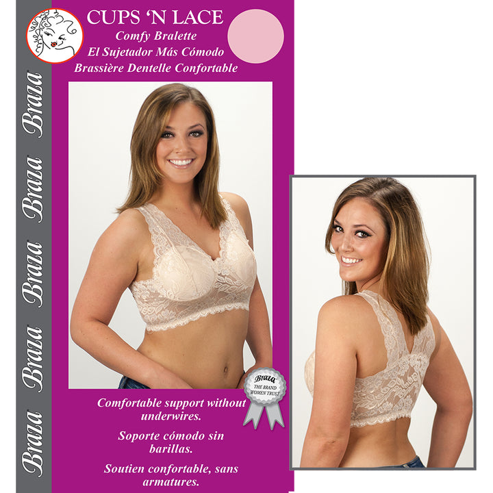 Braza Cups N Lace soft lace bralette wireless bra alternative