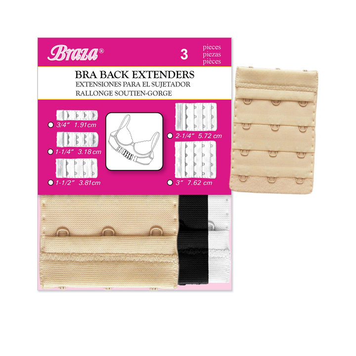 Braza 3-Pack Bra Extenders soft brushed nylon hook extenders – view 10