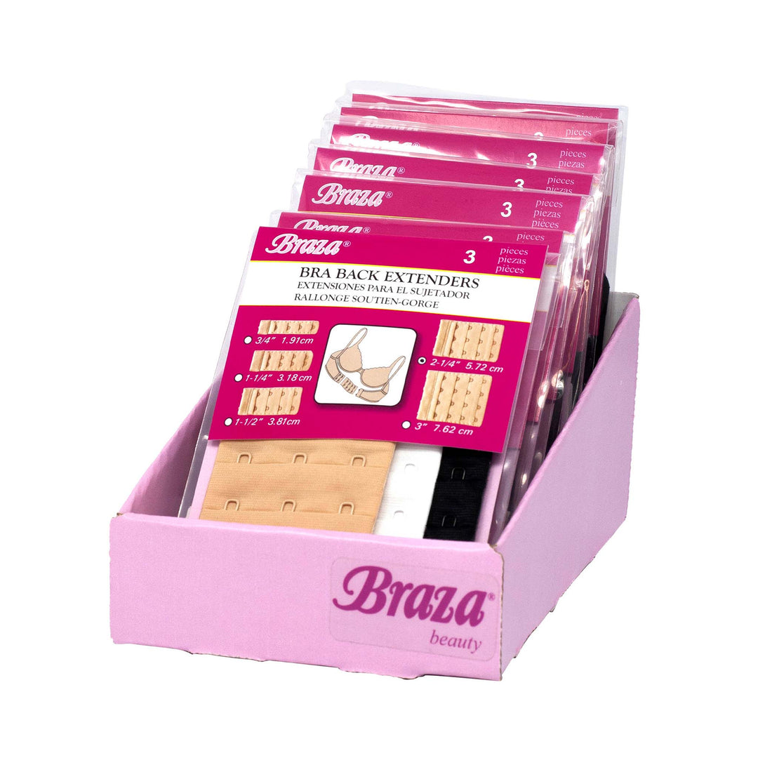 Braza 3-Pack Bra Extenders soft brushed nylon hook extenders