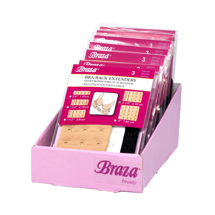 Braza 3-Pack Bra Extenders soft brushed nylon hook extenders