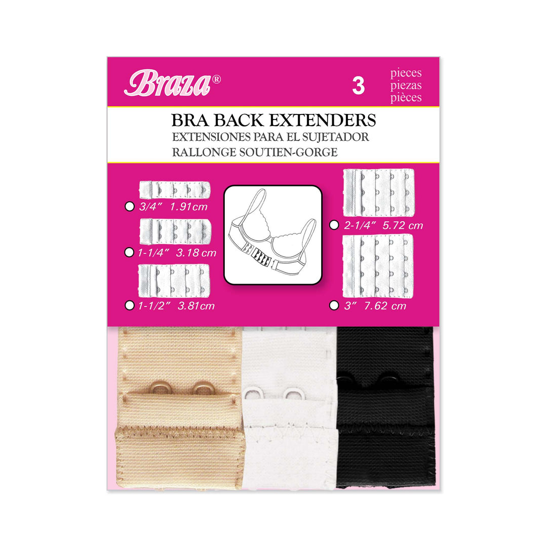 Braza 3-Pack Bra Extenders soft brushed nylon hook extenders – view 4