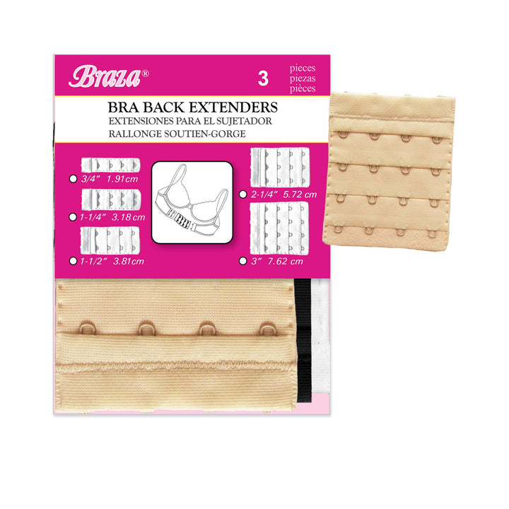 Braza 3-Pack Bra Extenders soft brushed nylon hook extenders – view 5