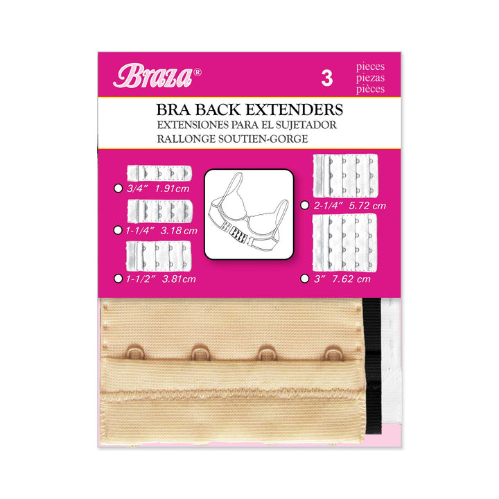 Braza 3-Pack Bra Extenders soft brushed nylon hook extenders – view 6