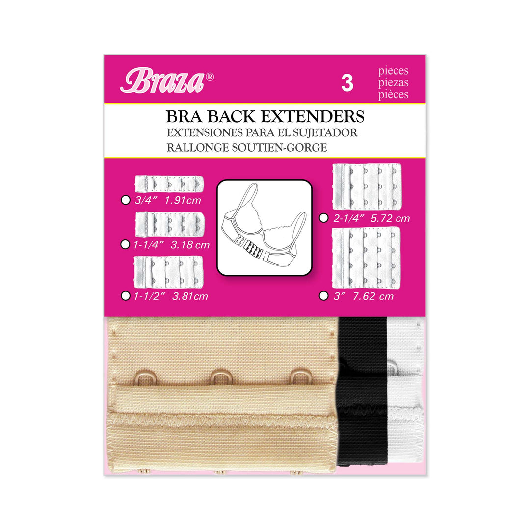 Braza 3-Pack Bra Extenders soft brushed nylon hook extenders – view 7