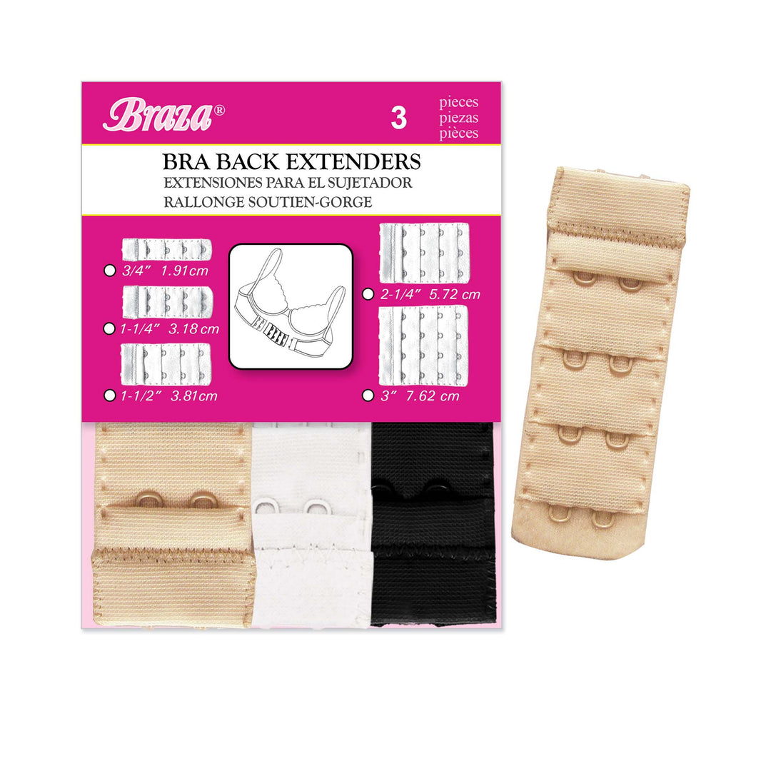 Braza 3-Pack Bra Extenders soft brushed nylon hook extenders – view 8