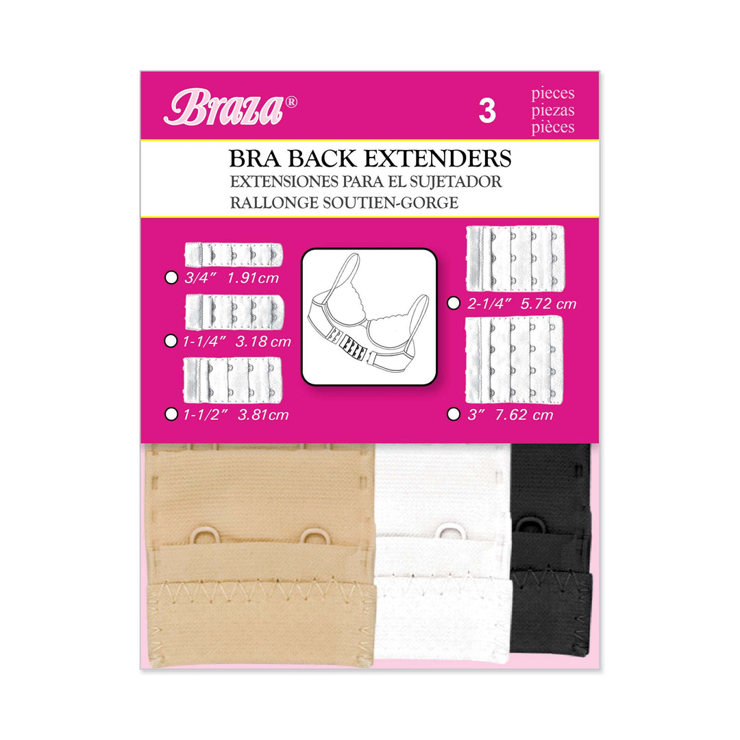 Braza 3-Pack Bra Extenders soft brushed nylon hook extenders – view 9