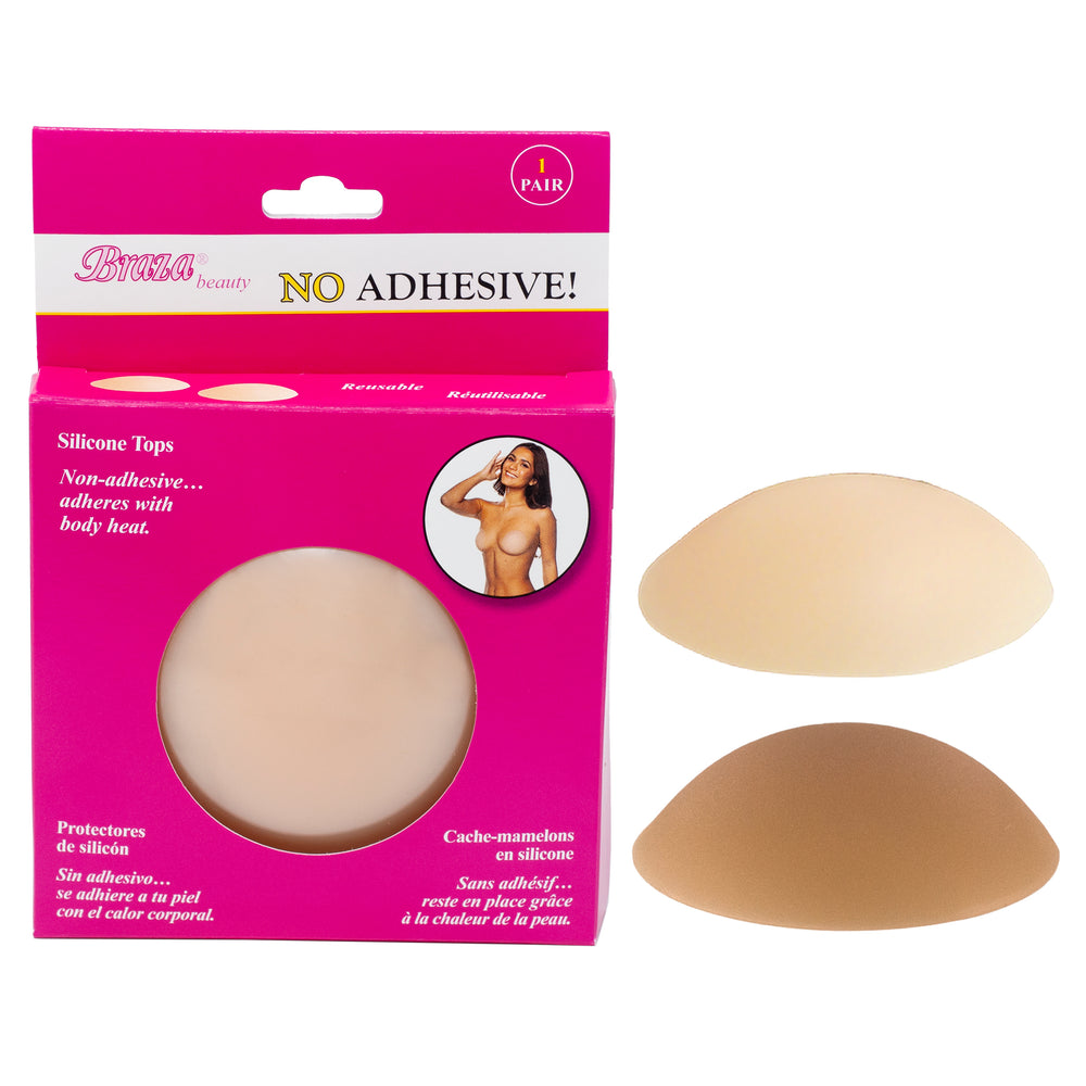 Braza No-Adhesive silicone nipple covers heat activated reusable