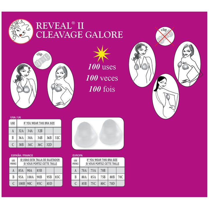 Braza Reveal 2 Cleavage Galore silicone multiway bra cups – product view
