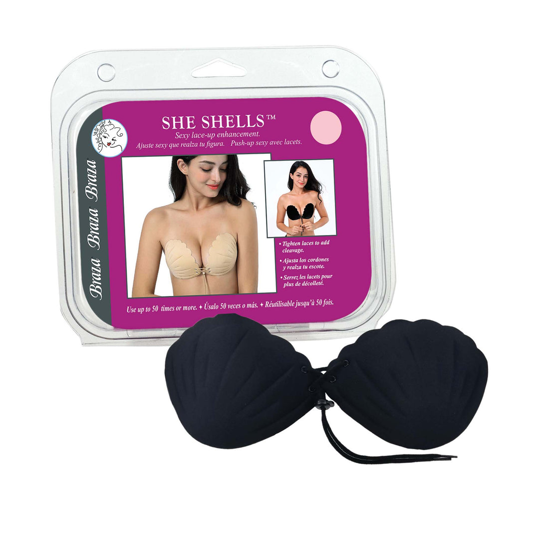 Braza She Shells reusable stick on mermaid adhesive bra – packaging