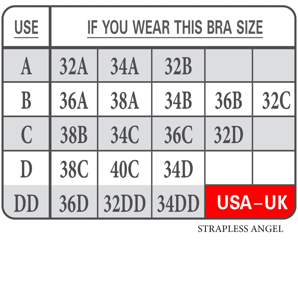 Braza Strapless Angel backless strapless silicone adhesive underwire bra – product view