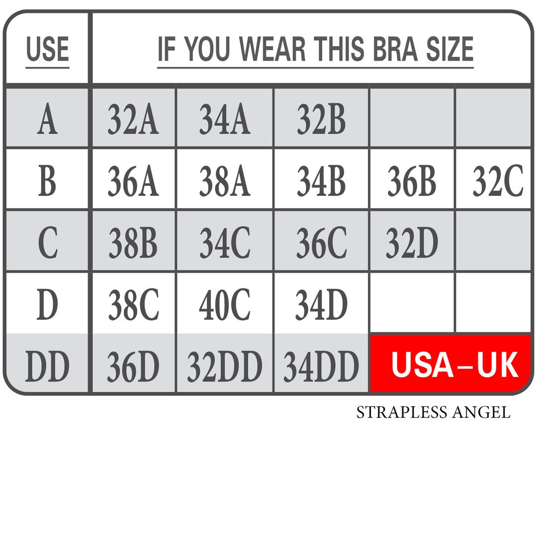 Braza Strapless Angel backless strapless silicone adhesive underwire bra – product view