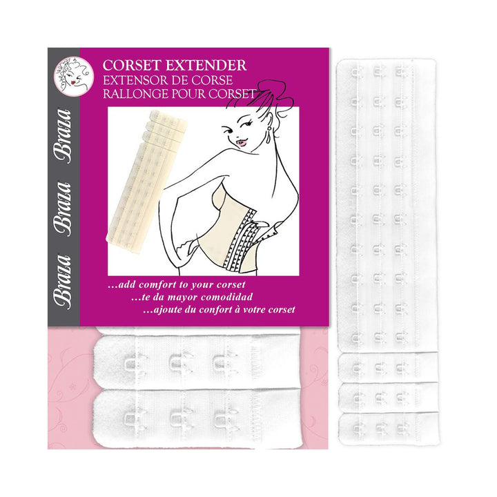 Braza Corset Extender Ivory hook extender for 10-13 hook corsets – view 4