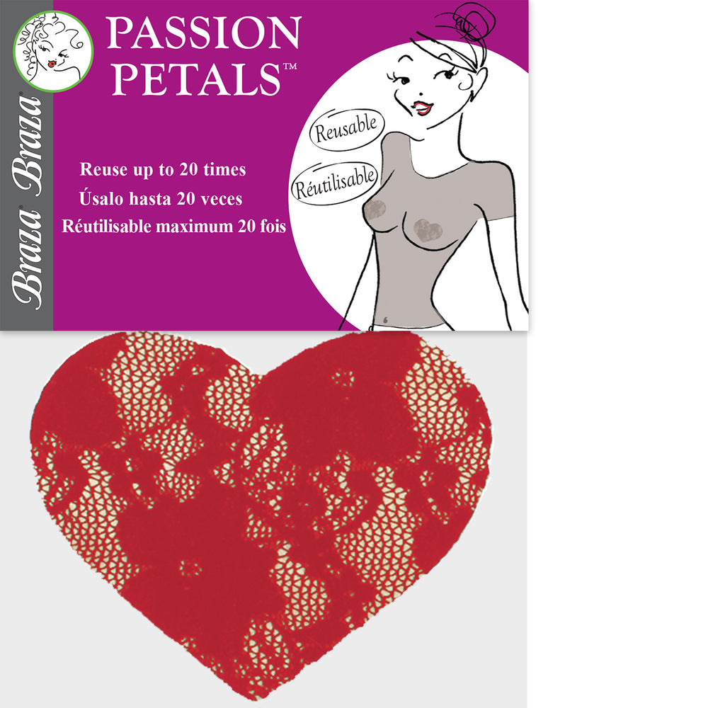 Braza Passion Petals red lace reusable nipple covers